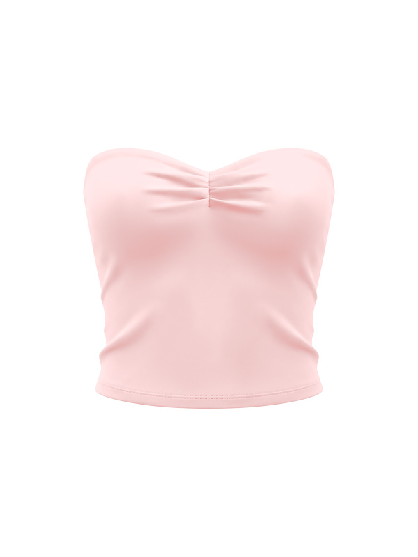 Women's Ruched Cropped Tube Top