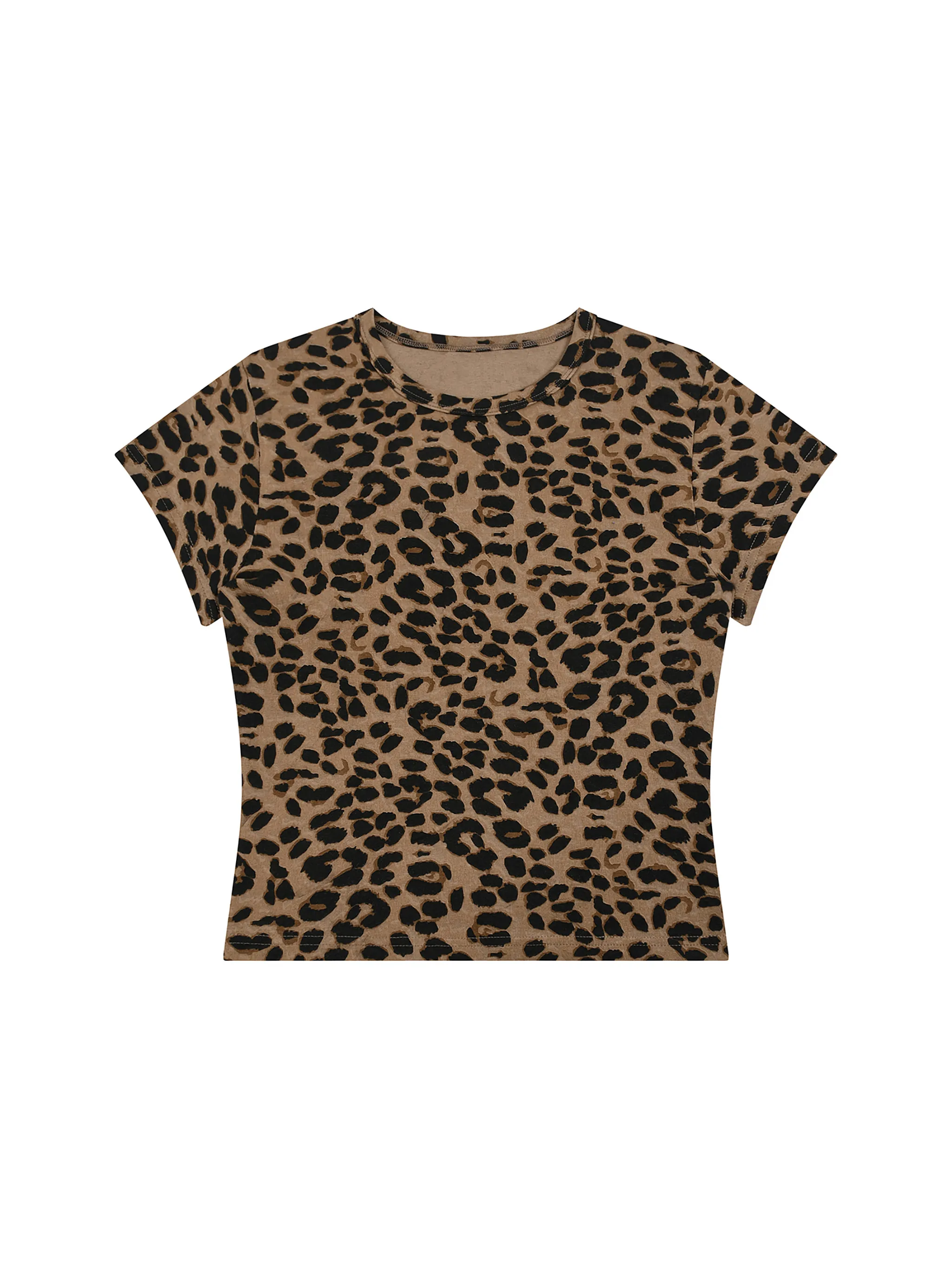 Women’s Leopard Print Crop T-Shirt