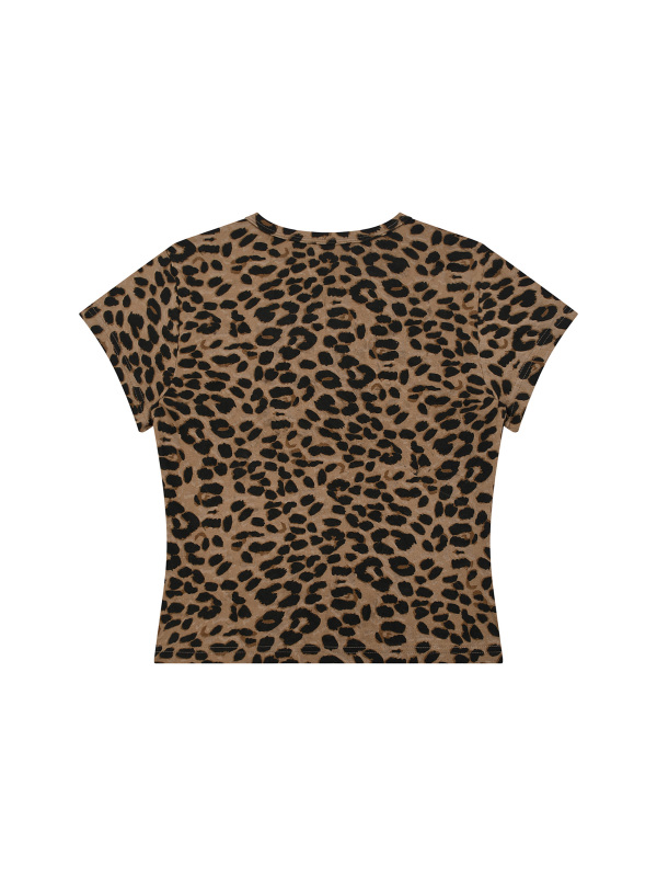 Women’s Leopard Print Crop T-Shirt