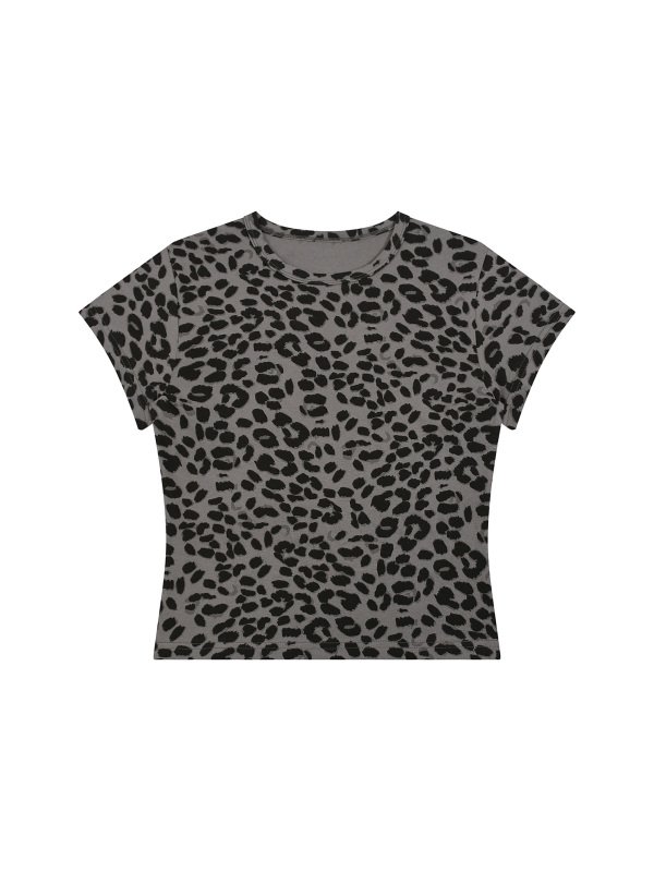 Women’s Leopard Print Crop T-Shirt