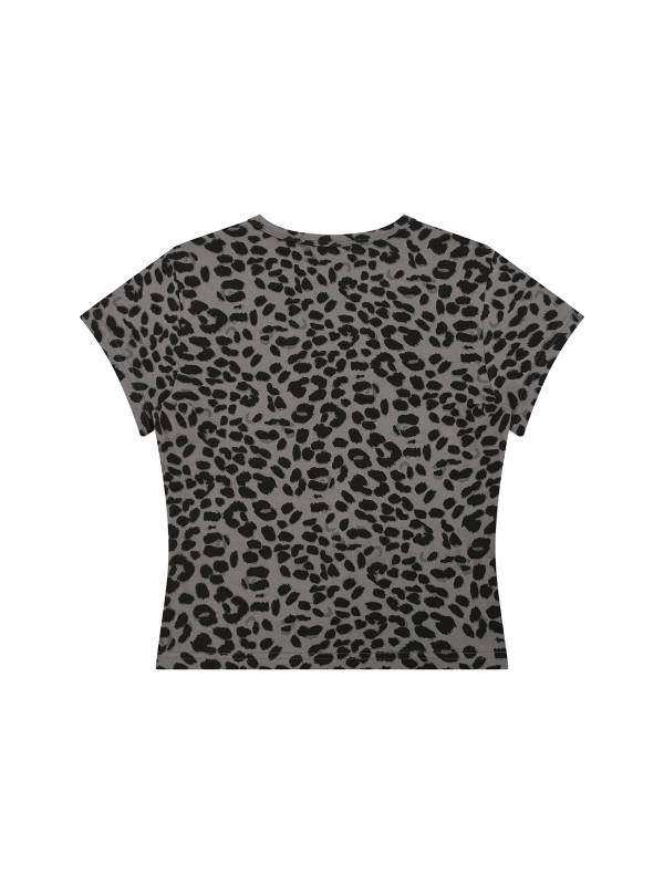 Women’s Leopard Print Crop T-Shirt