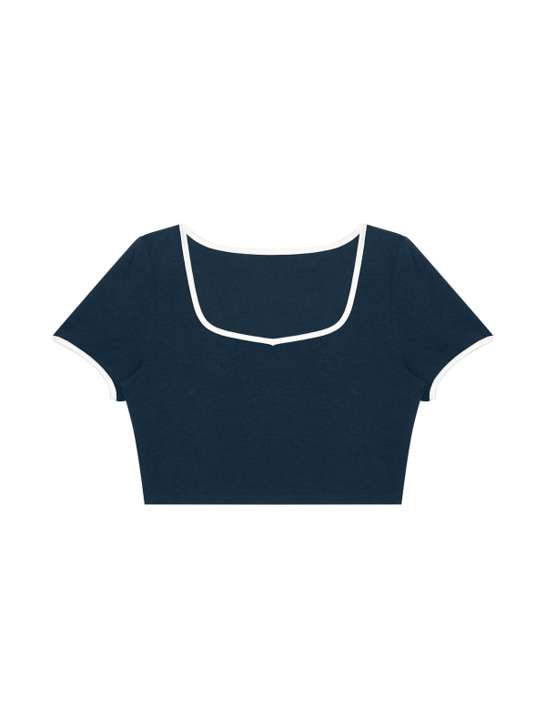 Women's Color Block Crop T-Shirt