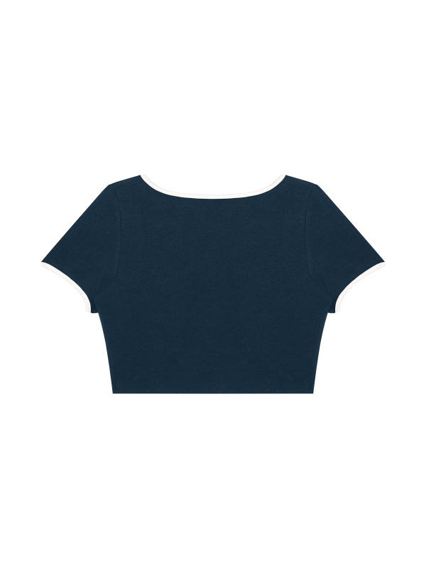 Women's Color Block Crop T-Shirt
