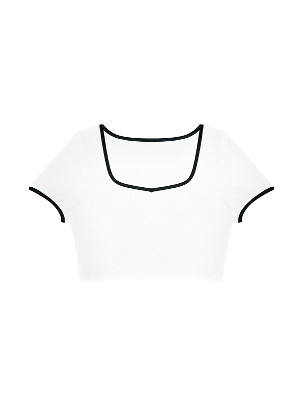 Women's Color Block Crop T-Shirt