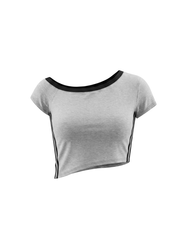 Women's Color Block Off-the-Shoulder T-Shirt