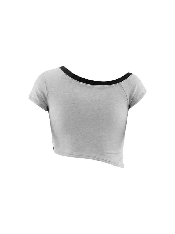 Women's Color Block Off-the-Shoulder T-Shirt