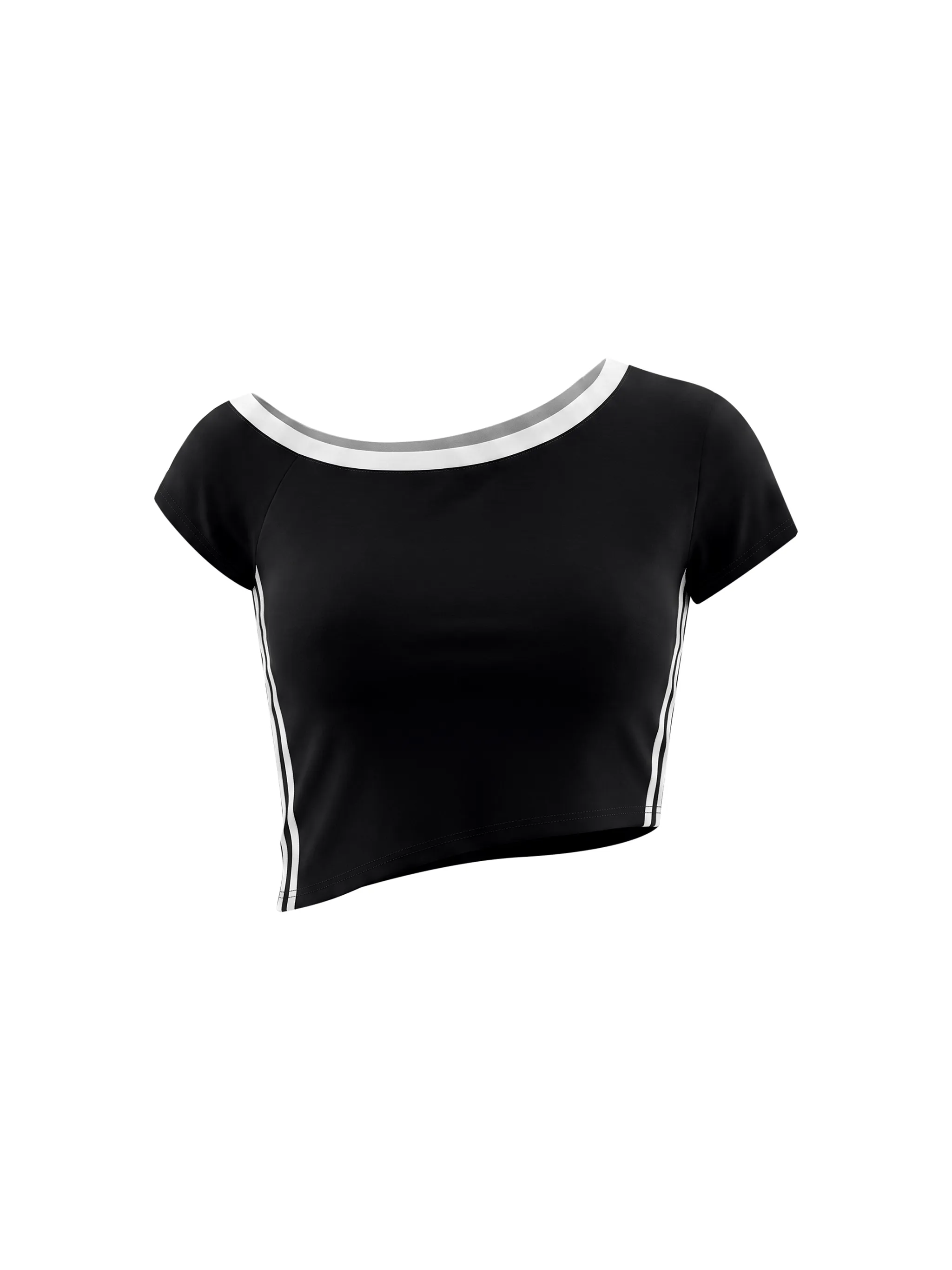 Women's Color Block Off-the-Shoulder T-Shirt