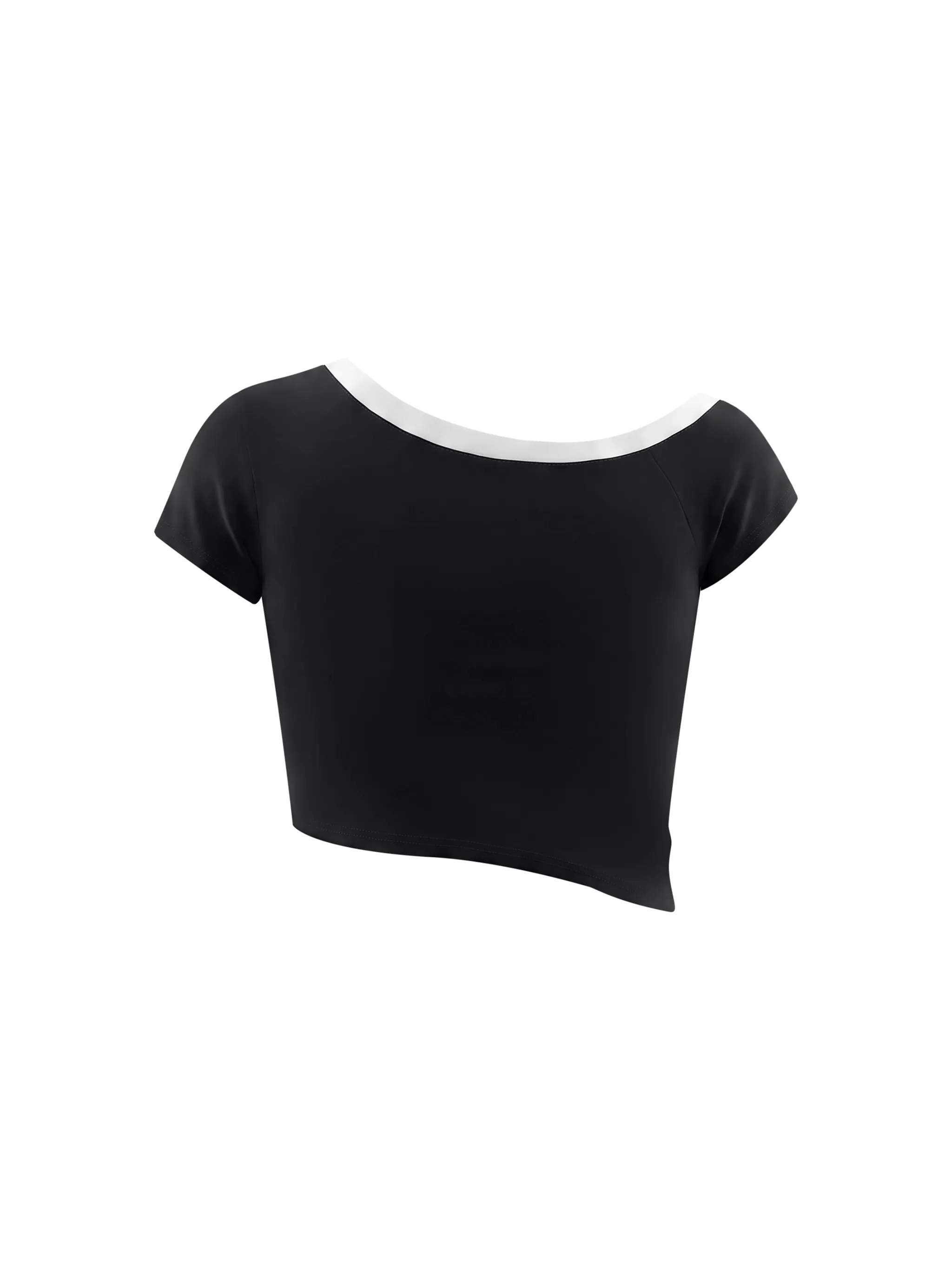 Women's Color Block Off-the-Shoulder T-Shirt