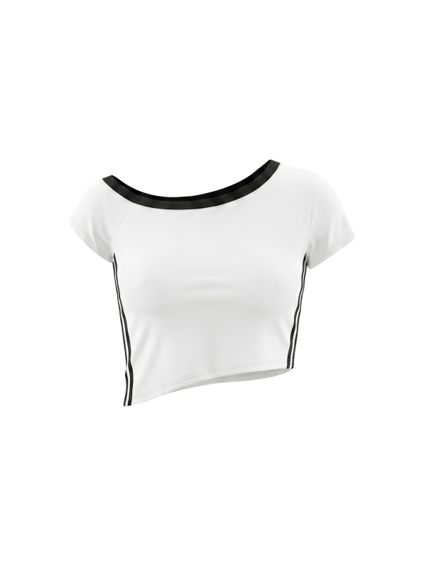 Women's Color Block Off-the-Shoulder T-Shirt
