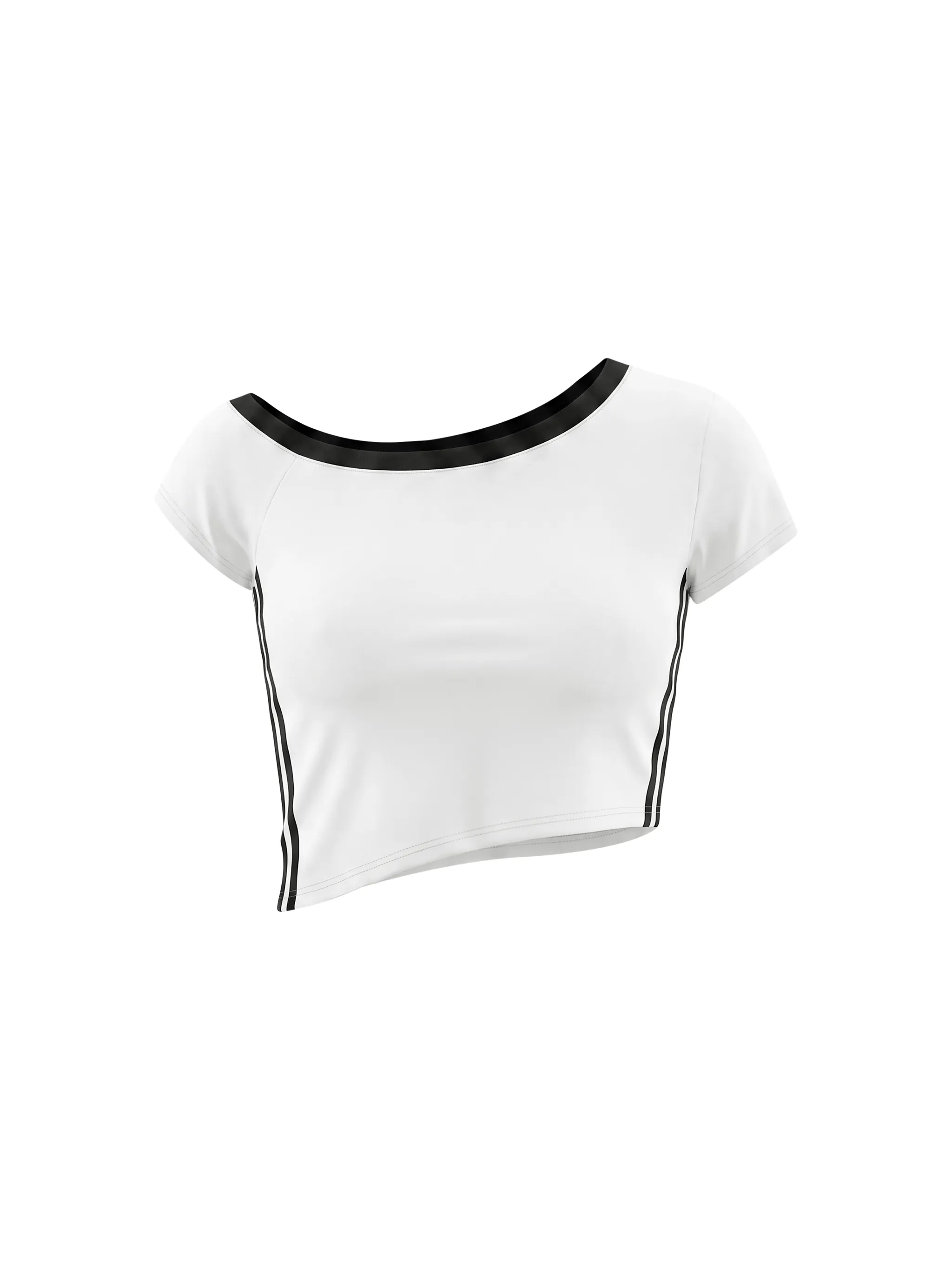 Women's Color Block Off-the-Shoulder T-Shirt