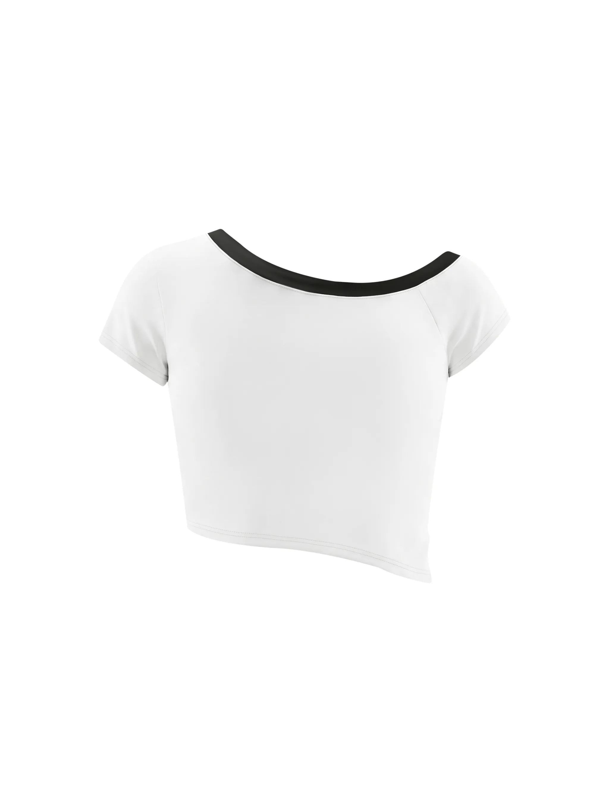Women's Color Block Off-the-Shoulder T-Shirt