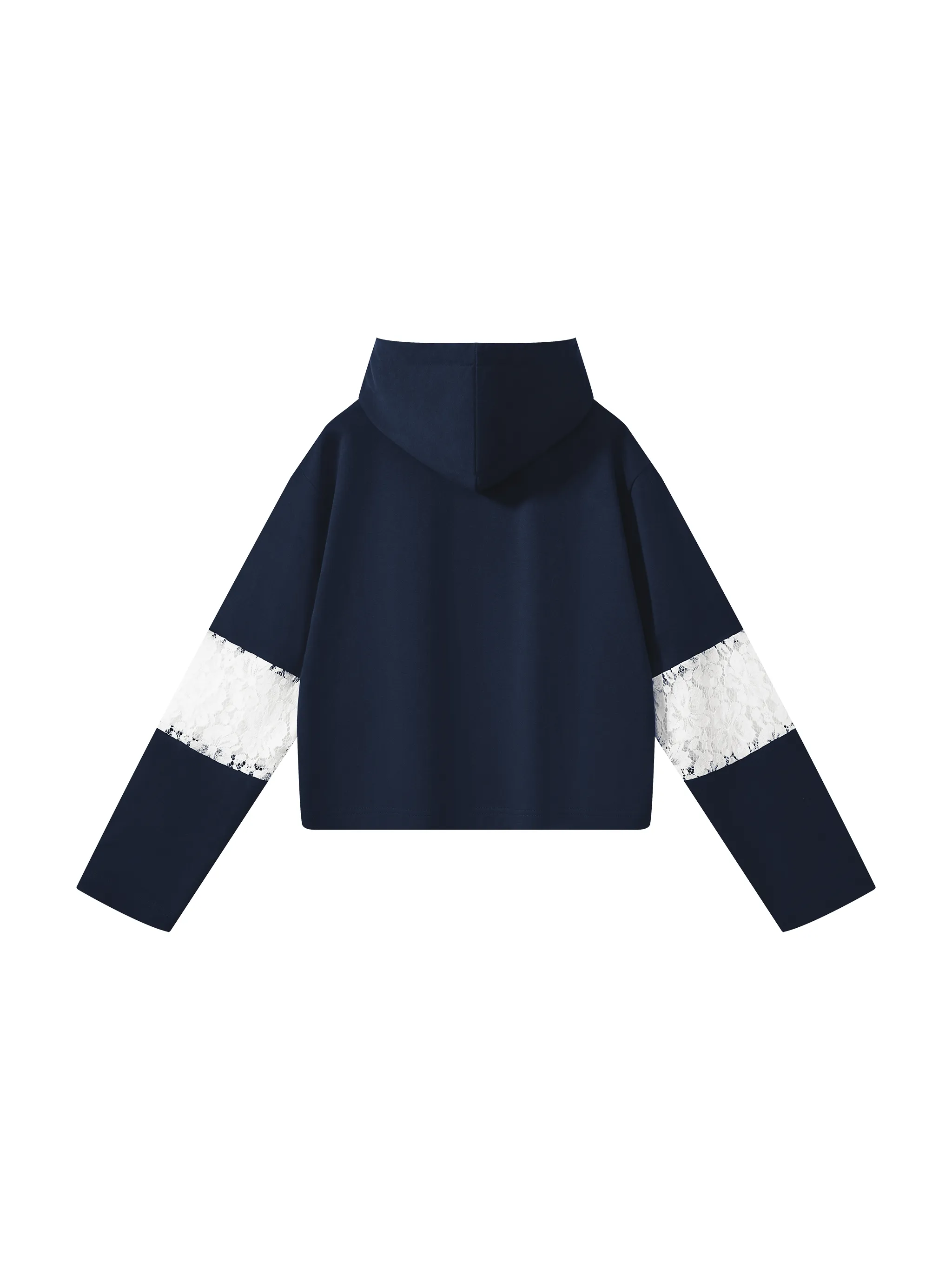 Women’s Cropped Lace-Panel Hoodie