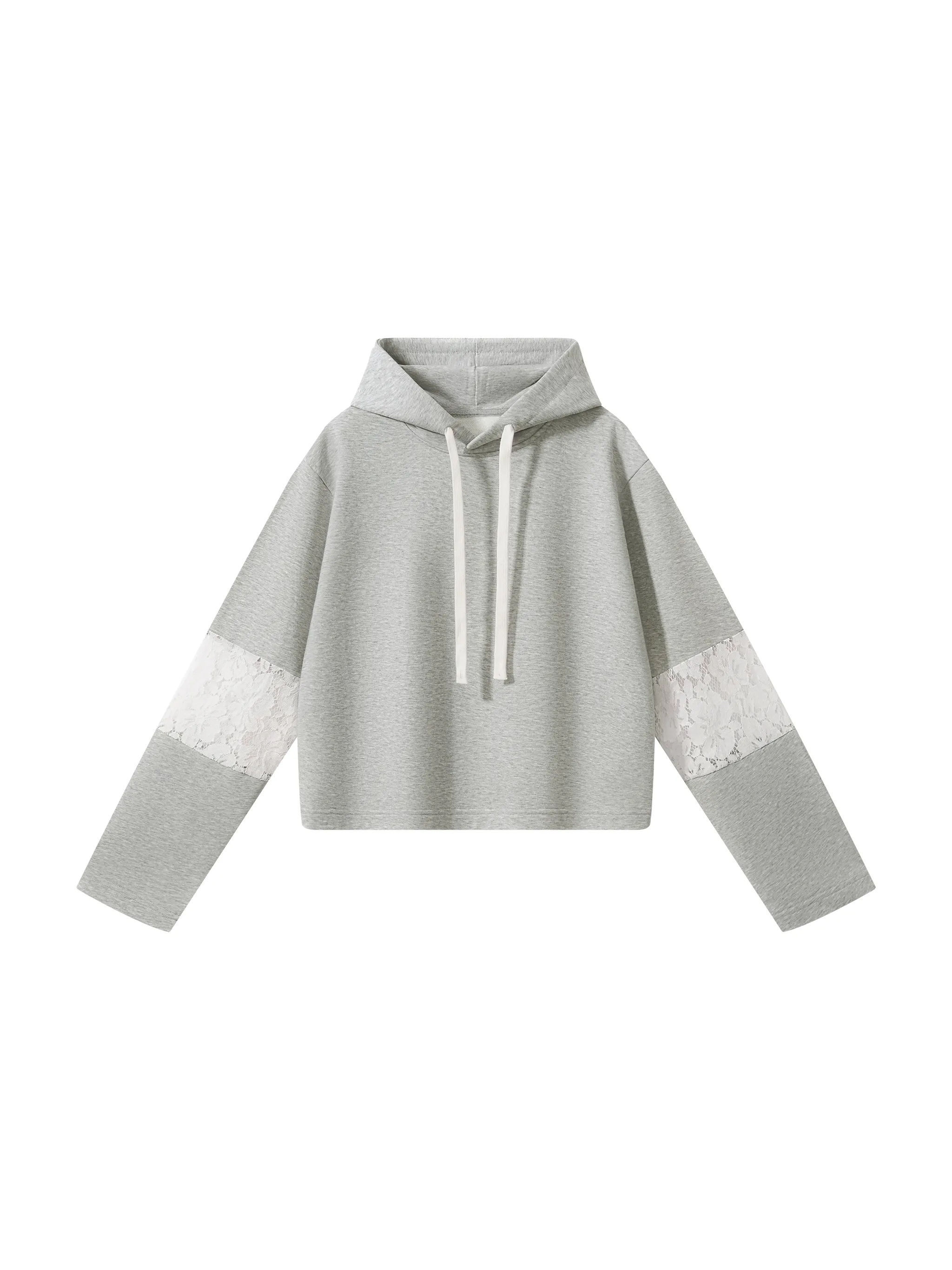 Women’s Cropped Lace-Panel Hoodie