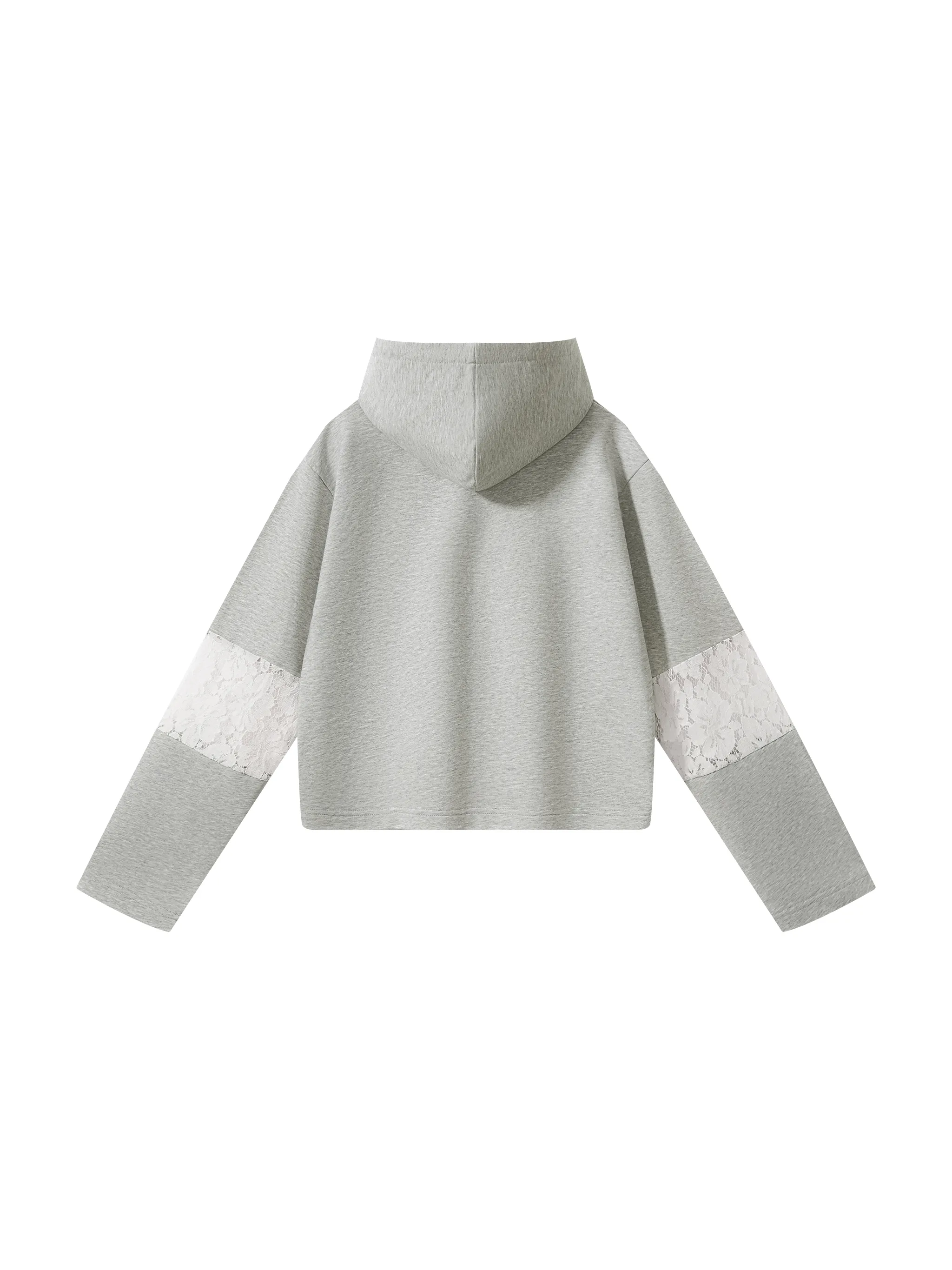 Women’s Cropped Lace-Panel Hoodie