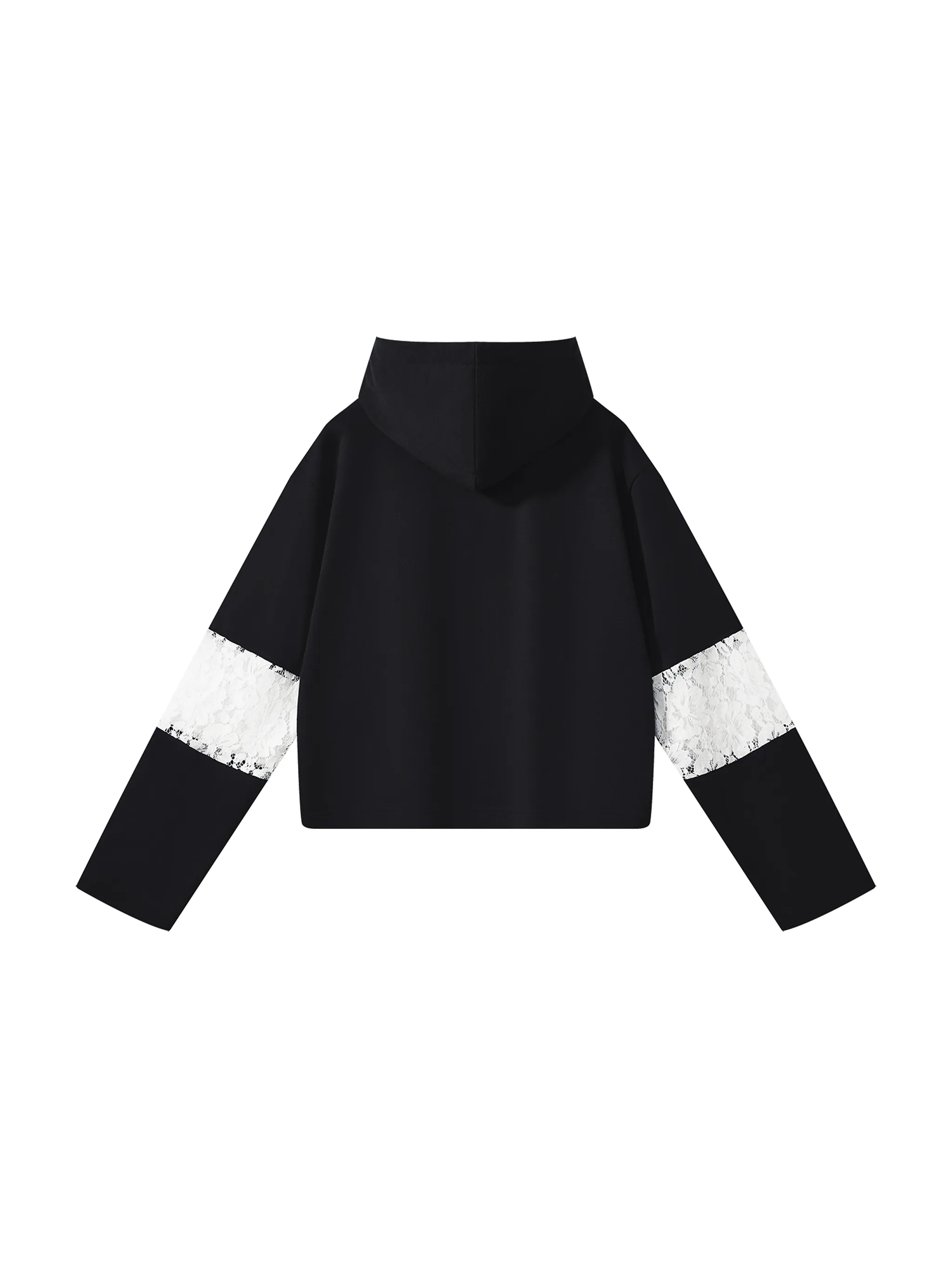 Women’s Cropped Lace-Panel Hoodie