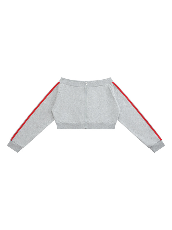 Women's Off-Shoulder Full Zip Hoodie