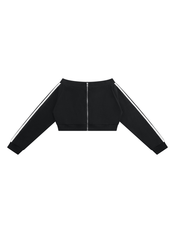 Women's Off-Shoulder Full Zip Hoodie
