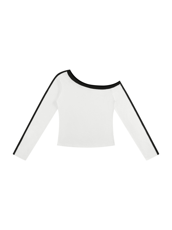 Women’s Color Block Off-the-Shoulder T-Shirt