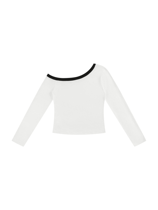 Women’s Color Block Off-the-Shoulder T-Shirt