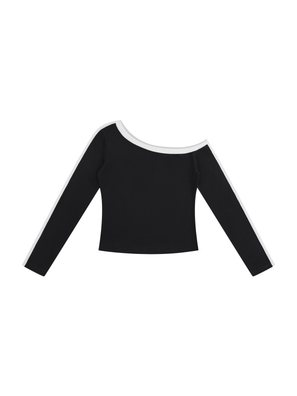 Women’s Color Block Off-the-Shoulder T-Shirt