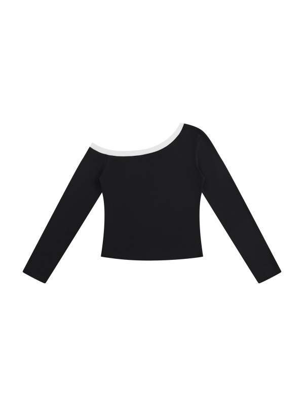 Women’s Color Block Off-the-Shoulder T-Shirt