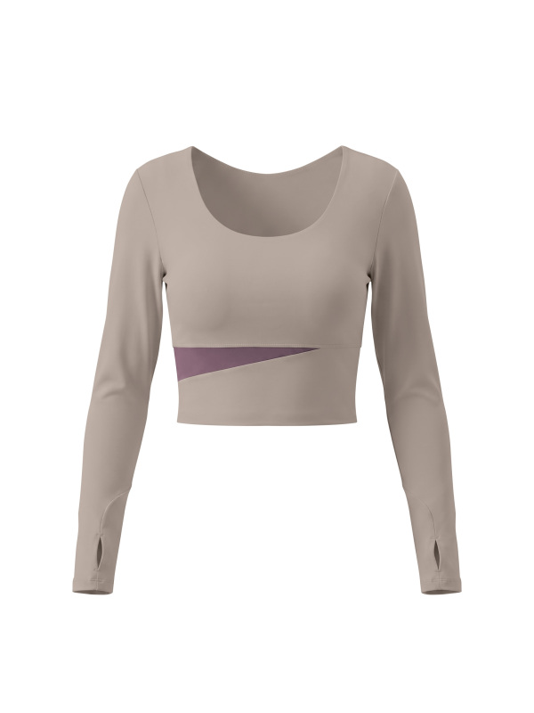 Women's Panelled Long Sleeve Yoga T-Shirt