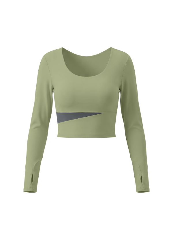 Women's Panelled Long Sleeve Yoga T-Shirt