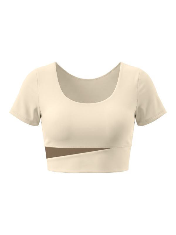 Women's Panelled Crop Yoga T-Shirt