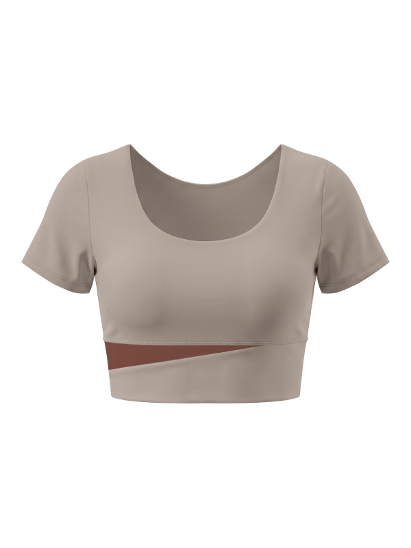 Women's Panelled Crop Yoga T-Shirt