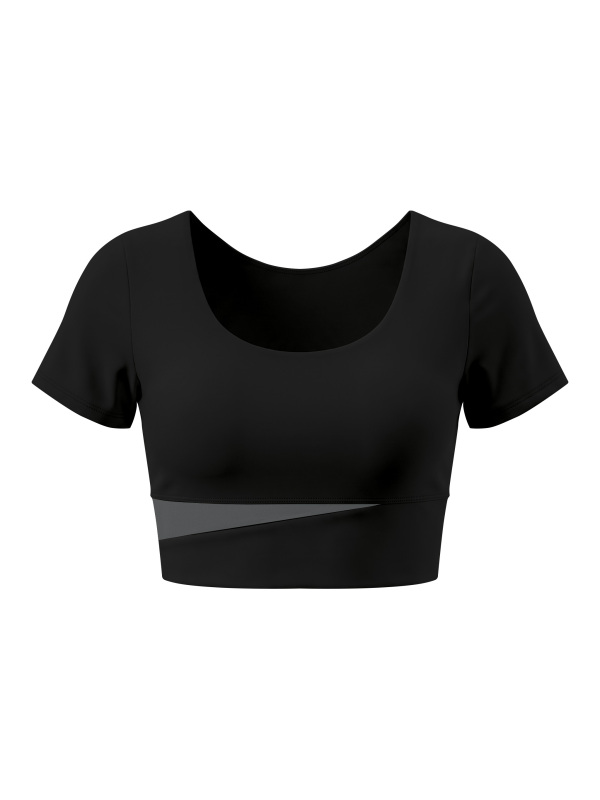 Women's Panelled Crop Yoga T-Shirt