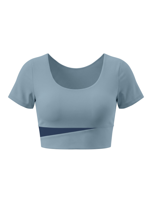 Women's Panelled Crop Yoga T-Shirt