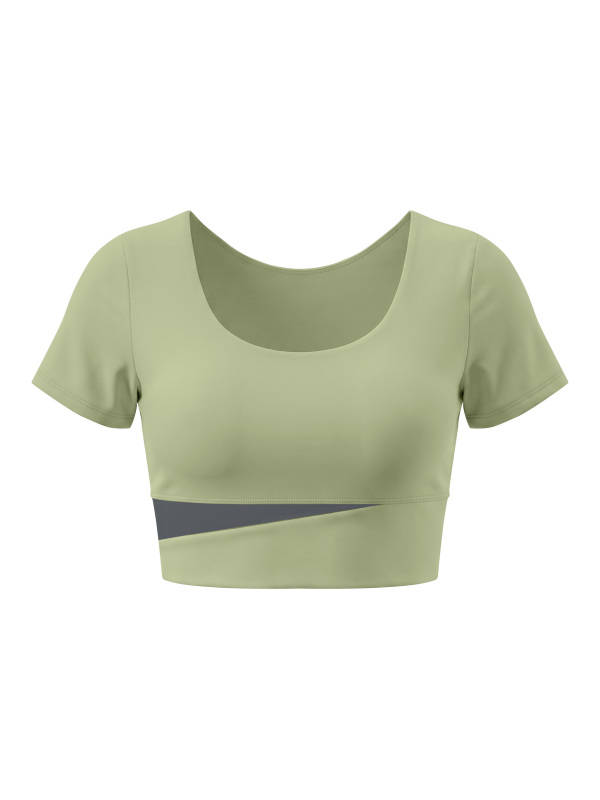 Women's Panelled Crop Yoga T-Shirt