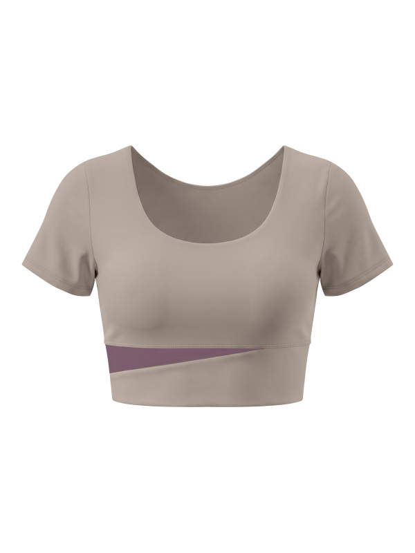 Women's Panelled Crop Yoga T-Shirt
