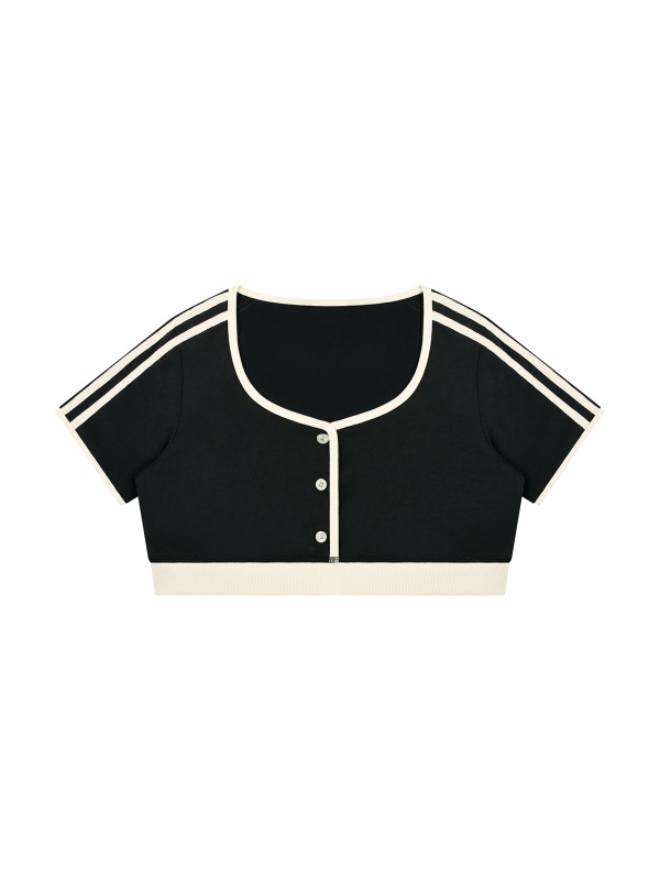 Women’s Color Block Crop T-Shirt