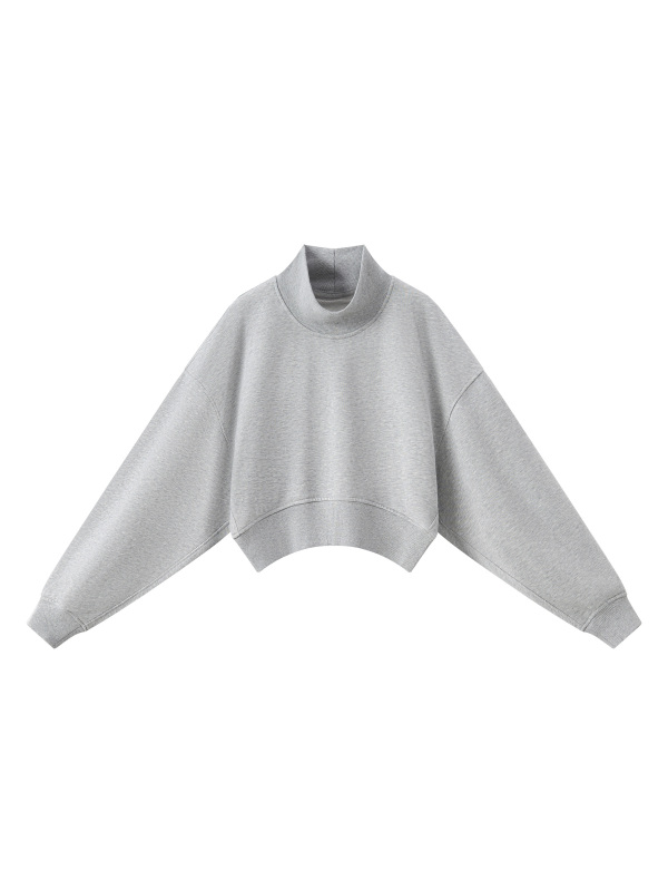 Women's Crop Mock Neck Sweatshirt