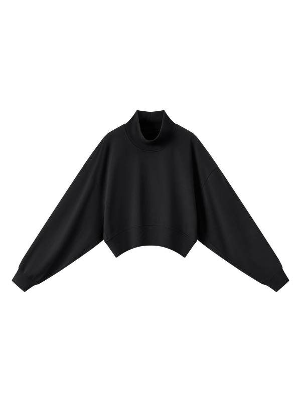 Women's Crop Mock Neck Sweatshirt