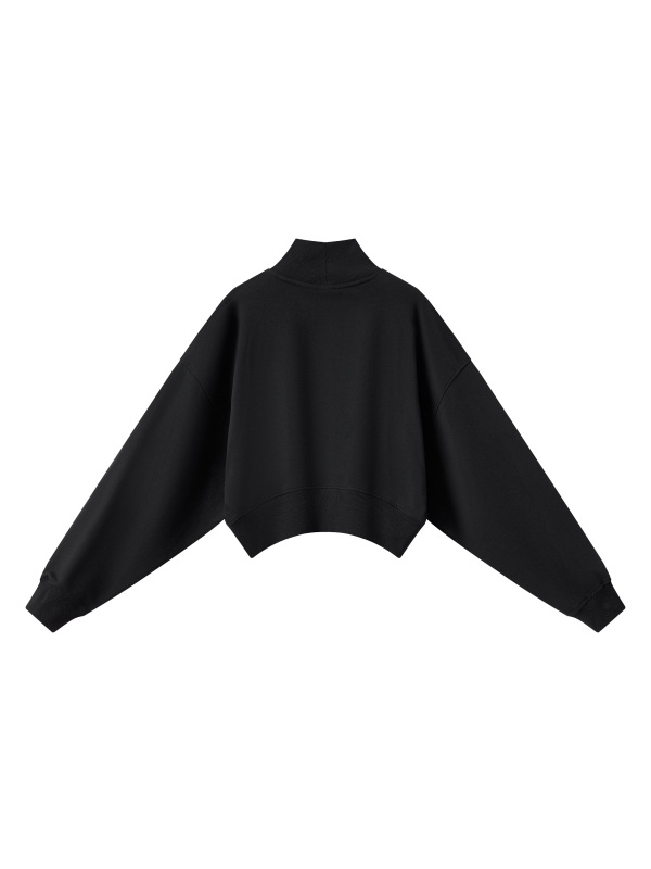Women's Crop Mock Neck Sweatshirt