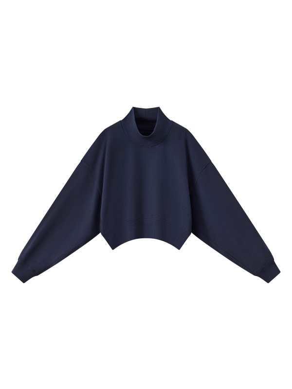 Women's Crop Mock Neck Sweatshirt