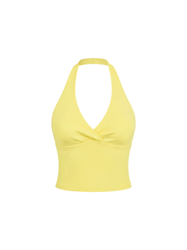 Women’s Ruched Halter Yoga Tank Top