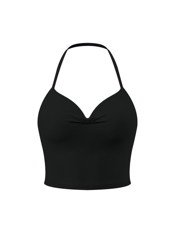 Women's Ruched Halter Yoga Tank Top