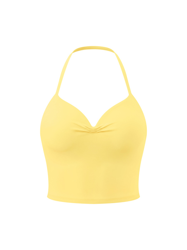 Women's Ruched Halter Yoga Tank Top