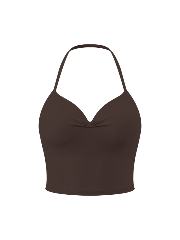 Women's Ruched Halter Yoga Tank Top