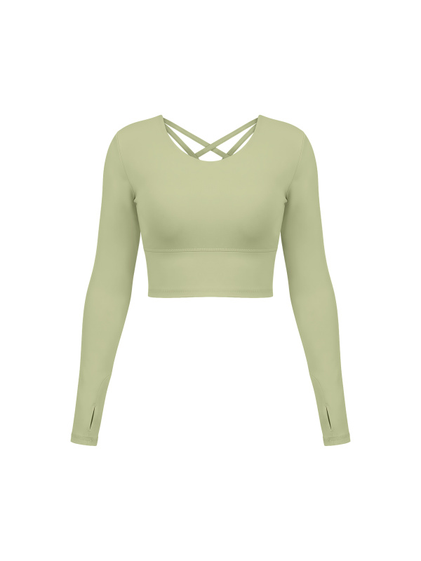 Women's Cropped Long Sleeve Yoga T-Shirt