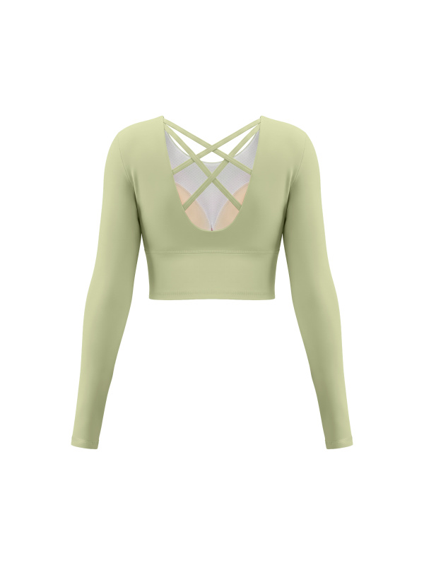 Women's Cropped Long Sleeve Yoga T-Shirt