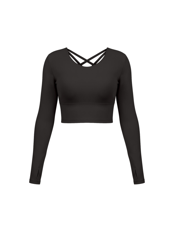 Women's Cropped Long Sleeve Yoga T-Shirt
