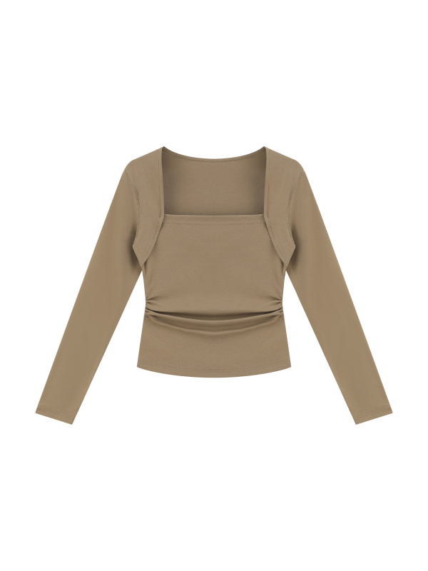 Women's Ruched Long Sleeve T-Shirt