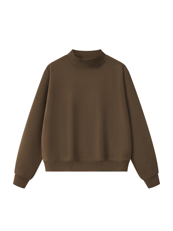  Essential Fleece Mock-Neck Crew Sweatshirt