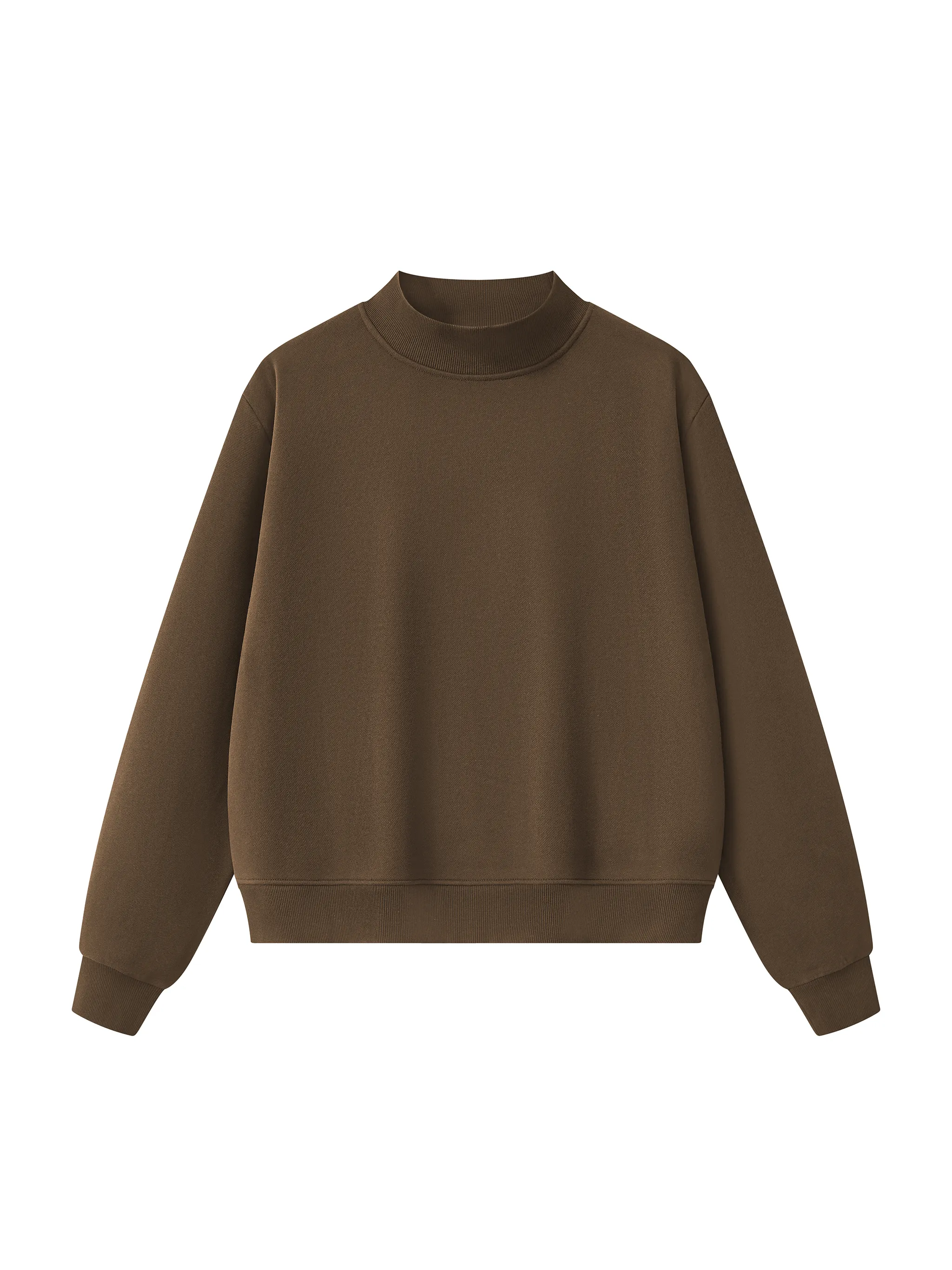  Essential Fleece Mock-Neck Crew Sweatshirt