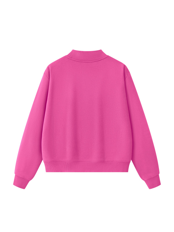  Essential Fleece Mock-Neck Crew Sweatshirt