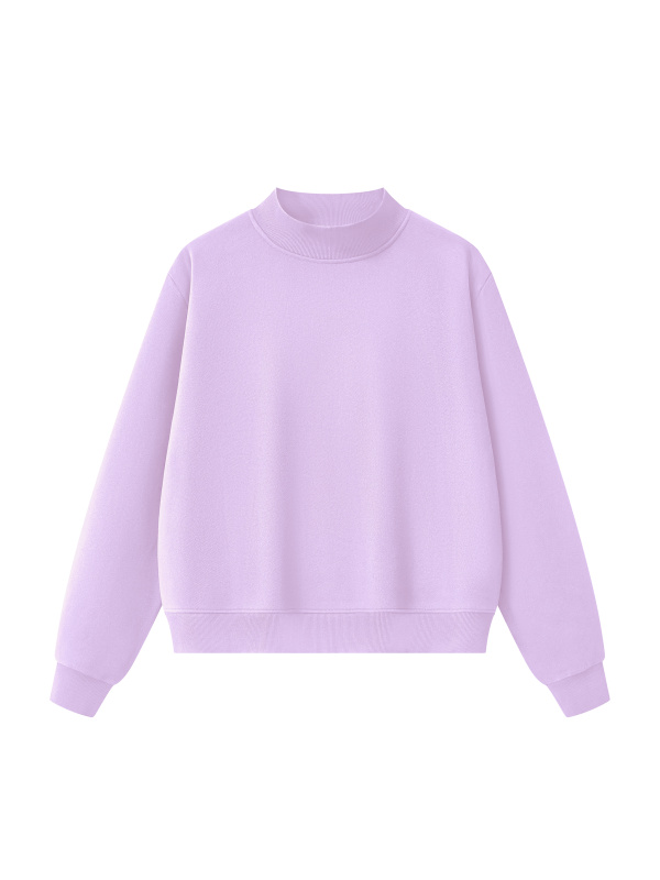 Essential Fleece Mock-Neck Crew Sweatshirt